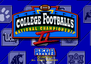 College Football's National Championship II (USA) Title Screen